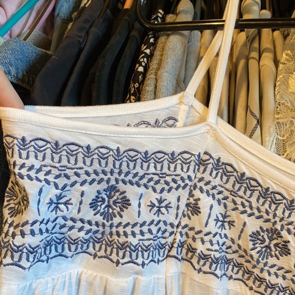 Worn a bit, size small, blue and white. - Picture 3 of 4